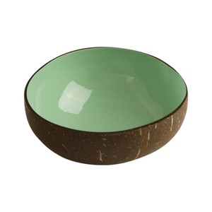 Bol en coquille de noix de coco naturelle polie et laquée, écologique, fait main, moderne, décoratif, pour servir des fruits et des salades, biologique, végétalien - Product Image 1
