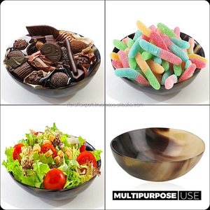 Bol de service en corne polie attrayante en gros Ustensiles de cuisine de meilleure qualité de l'Inde RF Artisanat pour les fêtes - Product Image 5