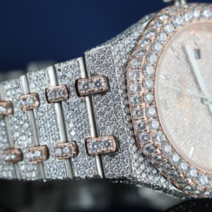 Reloj Mecánico Automático de Acero Inoxidable de Lujo para Hombre, Esfera Redonda de 40 mm, Cristal de Zafiro, Visualización de Fecha Analógica, Correa con Diamantes - Product Image 3