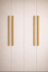 Poignées de meuble minimalistes faites à la main en bois et laiton, forme personnalisée, quincaillerie durable, finition bois naturel, design moderne - Product Image 2