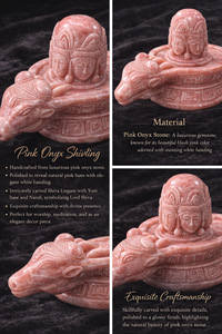 Estatua de Shiva Lingam Tallada a Mano en Ónix Rosa Natural, Ecológica, para Decoración de Templos Hindúes y Meditación Espiritual - Product Image 5