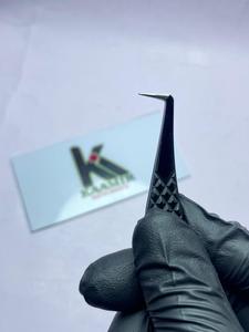Pince à épiler professionnelle Kaamir pour extensions de cils, en acier inoxydable, lisse, 12 mm, anti-magnétique, précision, volume, logo personnalisé - Product Image 4