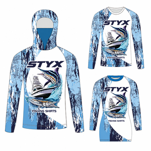 Birdseye Mesh Fishing <b>Hoodie</b> Custom Sublimation Long Sleeve Ventilated Sun Protection Shirt Outdoor Teamwear OEM Wholesale - Product Image 1
