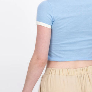 Camiseta Corta de Yoga con Cuello Redondo y Manga Corta para Mujer, Diseño Nuevo 2026, Ropa Casual, Camisetas Cortas para Mujer en Venta - Product Image 5