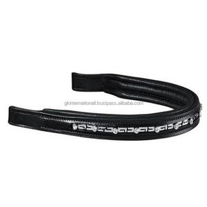 Produits d'équitation équestre canal vide bande de sourcils de cheval en cuir incrusté de perles bleues et de cristaux concepteur bande de sourcils Bling - Product Image 3