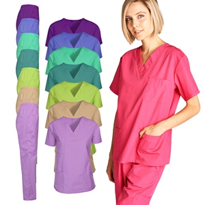 Womens Medical <b>Uniform</b> <b>Scrub</b> Set Canvas Nursing <b>Scrubs</b> Healthcare Workwear for Hospital Nurses and Doctors - Product Image 1