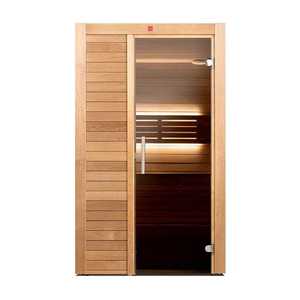 Cabine de sauna intérieure pour 2 personnes avec bois ThermoAspen et porte en verre par Harvia - Product Image 1