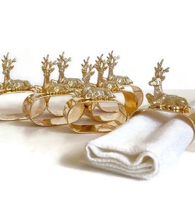Antique Metal Reindeer Napkin Rings Decorative Christmas <b>Table</b> Accessories For Holiday Dinner <b>Party</b> Settings - Product Image 4