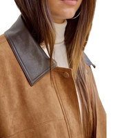Veste d'hiver en daim pour femmes, personnalisable, respirante, écologique, de haute qualité, texture douce, design élégant et tendance
