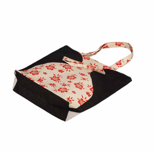 Floral Print Tote <b>Bag</b> <b>Medium</b> <b>Size</b> Drawstring Closure Hand Length Handle Shopping <b>Bag</b> Daily Use Textile Material - Product Image 3