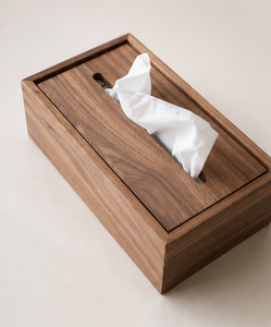 Boîte à mouchoirs en bois massif artisanale, porte-mouchoirs rectangulaire en bois, distributeur de serviettes décoratif - Product Image 3