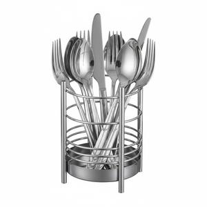 Porta cubiertos clásico de malla de alambre de hierro negro mate, cesta de almacenamiento moderna de metal y acero para mesa de cocina, para cucharas, tenedores y cuchillos. - Product Image 5