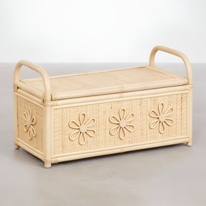 Coffre en rotin pour un rangement élégant et pratique, fabriqué à la main, en bois naturel, avec grand couvercle, paniers de rangement. - Product Image 3
