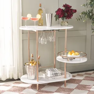 New Style Handmade Metal <b>Trolley</b> Luxury Serving Cart with Wheels for Home Hotel Restaurant <b>Bar</b> and Wedding CateringLuxury Gold - Product Image 4