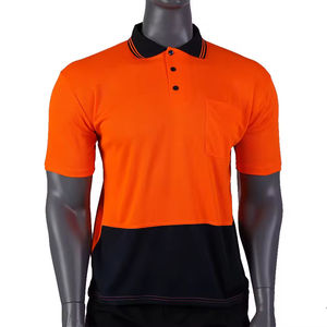 Chemises de travail haute visibilité pour hommes, vente en gros, pull-over, uniforme de sécurité, manches courtes, haute visibilité - Product Image 1