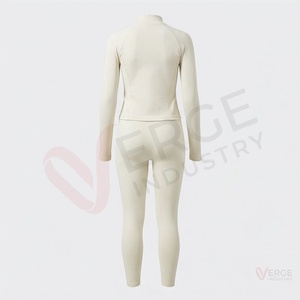 Ensemble de yoga 3 pièces pour femme : veste zippée à col montant, crop top et leggings taille haute - Product Image 2