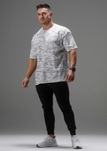 Camiseta de Manga Corta con Estampado de Camuflaje para Hombre, Corte Holgado, Cuello Redondo, Transpirable, de Algodón y Elastano - Product Image 4