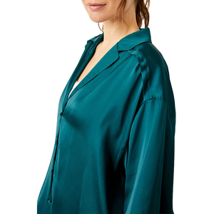 ชุดนอนผู้หญิงแขนยาวพิมพ์ลาย ออกแบบตามสั่ง ขายส่ง ผ้าไหมน้ำแข็งเนื้อนุ่ม ใส่สบายสำหรับฤดูร้อน - Product Image 6