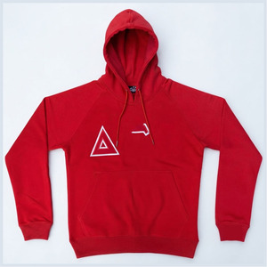 Sweat à capuche grec de sororité rouge personnalisé de haute qualité avec logo brodé, en coton premium, pull universitaire, coupe oversize unisexe - Product Image 3