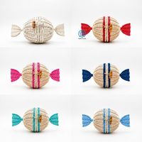 Panier à bonbons en rotin, plusieurs couleurs, panier cadeau Ramadan Aïd, support à friandises en forme de bonbon, couleur naturelle, vente en gros OEM ODM, meilleur prix