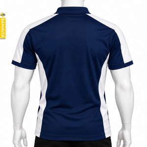 SAMAVIA <b>Men's</b> Short Sleeve <b>Polo</b> Shirt Blue <b>White</b> Color Blocked Knitted Quick Dry Casual Sportswear Wholesale Manufacturer - Product Image 2