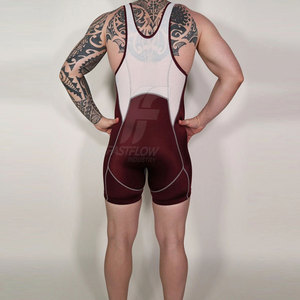 Durable <b>Wrestling</b> <b>Singlet</b> for Men-Front Logo Customizable Lightweight Stretch Fabric Breathable Quick Dry Sportswear for Teams - Product Image 2