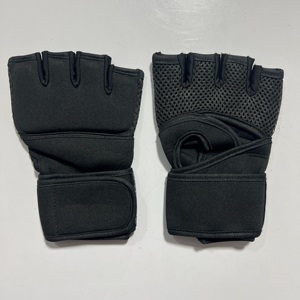 Black <b>Fingerless</b> Neoprene Weightlifting <b>Gloves</b> Adjustable Hook Loop Closure Wrist Support Padded Palm Breathable Mesh for Gym - Product Image 1