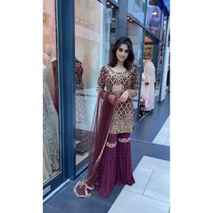 Conjunto Top y Dupatta para mujer de diseño elegante para fiesta Plazzo Look - Product Image 6