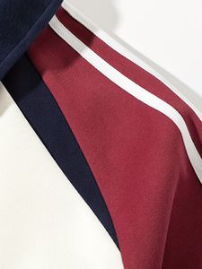 เสื้อสเวตเชิ้ตผู้ชายลำลอง แขนเสื้อแบบแร็กแลนตัดสี คอเสื้อลายทาง แถบคู่ ลายทางสองเส้น สำหรับฤดูใบไม้ผลิและฤดูใบไม้ร่วง กันลม ผลิตในบังกลาเทศ - Product Image 4