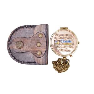 Boussole de travail de poche en laiton de haute qualité Couples cadeau d'anniversaire boussole gravée Confirmation cadeau article avec prix de gros - Product Image 1