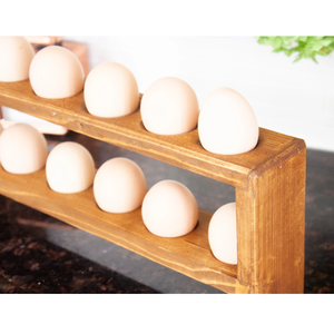 Solid Wooden <b>Egg</b> Rack 6 Holes Double Tier For Kitchen Storage Convenient <b>Egg</b> Toolsfor kitchen use - Product Image 6
