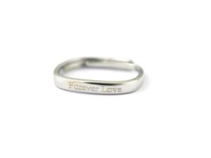 Anillo de Promesa Minimalista de Plata de Ley 925 con Grabado Love Forever, Anillo Apilable para Regalo de Boda - Product Image 5