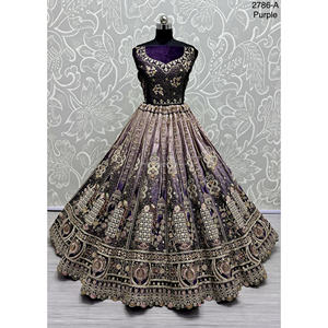 Collections de velours de vêtements de mariée indiens pour la mariée avec le travail de Zarkhan par Fabzone - Product Image 1