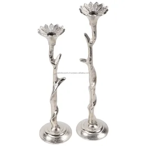 <b>Silver</b> Tree Branch Candle Holder Set for Home Decoration Freestanding Metal Candle Stand - Product Image 3