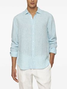 <b>Men's</b> Casual Cotton Linen Summer <b>Beach</b> <b>Shirts</b> Long Button-Down Solid Plain Roll-Up Breathable Anti-Shrink Yarn Dyed Poplin - Product Image 3