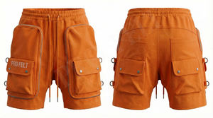 Streetwear personnalisé, mode vintage tendance, design de logo de marque propre, impression en relief, coton doux, grandes poches cargo - Product Image 2