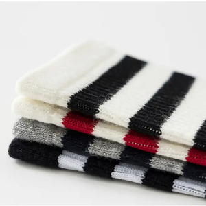 Sports <b>Socks</b> Men's Crew <b>Socks</b> Striped Cotton Breathable Daily Wear Spring Regular Style Knitted <b>Socks</b> - Product Image 4
