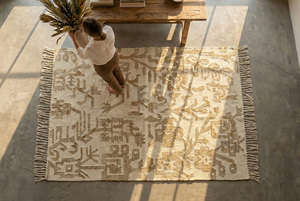 Alfombra Botánica de Yute y Lana Tejida a Mano al por Mayor para Decoración de Hoteles, Salas de Estar y Hogares - Product Image 6