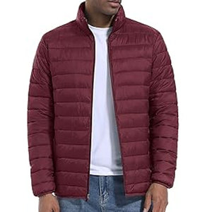 Unisex Vintage Hooded Water Repellent Insulated Puffer <b>Jacket</b> Lightweight Windproof Winter Coat Breathable Shell Full Zip - Product Image 2