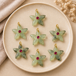Pendentif en pierre précieuse de préhnite sculptée en forme d'étoile de mer de 15 mm pour la fabrication de bijoux inspirés de l'océan, accessoires côtiers, fournisseur en gros - Product Image 5