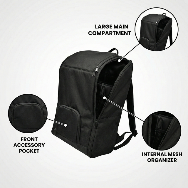 Large Size Black Waterproof Camera Backpack with Multiple Pockets Shockproof & Polyester Lining Holding Digital Gear Equipment