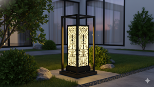 Stylish Waterproof Outdoor Square Decorative Wall Lamp Modern Courtyard <b>Lighting</b> AC 200V E27 IP65 Stainless Steel Black - Product Image 6