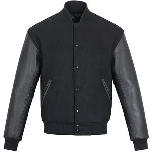 MS Veste de basketball et de baseball unisexe en laine et cuir de qualité supérieure col montant 100% coton pour l'hiver - Product Image 2