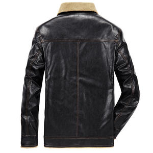 2026 <b>Men's</b> Leather <b>Jacket</b> Korean Style Slim Fit Fashionable Fleece Lined Thickened Motorcycle <b>Jacket</b> For Spring Autumn Winter - Product Image 6