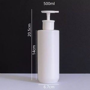 500ml HDPE White <b>Pump</b> <b>Bottle</b> Horizontal Handle Base Cosmetic Packaging for Facial Cleanser Shampoo OEM ODM - Product Image 5