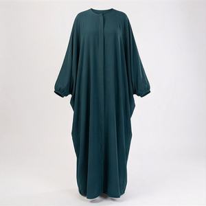 Abaya Kimono OEM 2025 pour femmes musulmanes, en tissu polyester épais, doux et très extensible, col en V, manches longues, ornée de perles, longueur cheville - Product Image 1