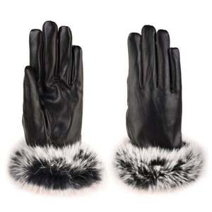 Guantes de Invierno Cálidos de Cuero Suave hasta la Muñeca para Exteriores, Lisos, de Moda, para Fiestas, 100% Genuinos, de Alta Calidad, Ecológicos, con Forro de Piel - Product Image 3
