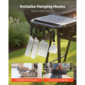 Set Regalo di 28 Accessori per Griglia in Acciaio Inossidabile con Spatola Allargata e Utensili per Marinare per BBQ - Product Image 3