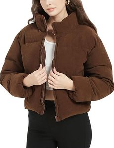 Hemistyles <b>Women's</b> Crew Neck Zipper <b>Cropped</b> <b>Puffer</b> Vest <b>Jacket</b> Eco-Friendly Breathable Windproof Short Length Vintage Embroidery - Product Image 1