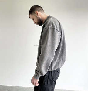 Custom 400g polar Vintage cuello simulado de gran tamaño Distressed streetwear Cuello redondo Lavado ácido Sudadera con capucha sin capucha - Product Image 3